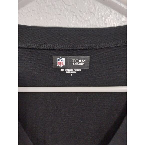 New Orleans Saints Womens Size M Black Vneck Lace Up Blouse Top Official Nfl - Picture 4 of 4